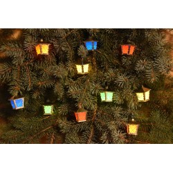 Vánoční Lucerničky LED retro osvětlení, řetěz, 10ks barevných lucerniček