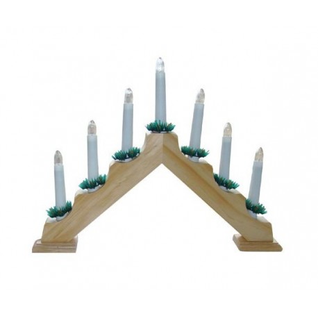 Vánoční svícen jehlan - DŘEVĚNÝ - přírodní