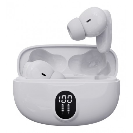 Denver TWE-57 bílá bezdrátová Bluetooth sluchátka